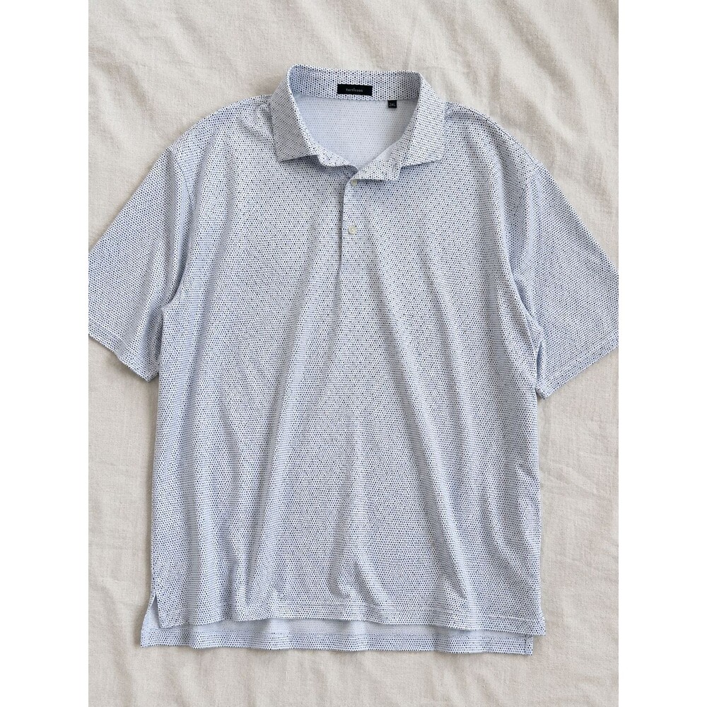 Turtleson Polo Shirt Size XXL Polka Dot Golf Blue Red White Men's Casual